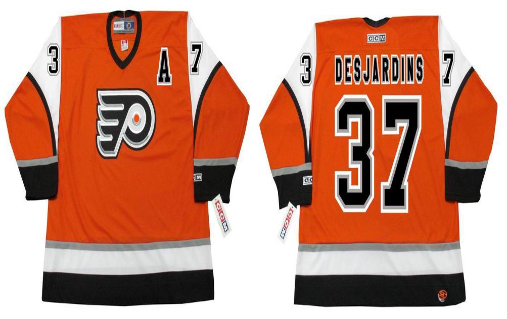 2019 Men Philadelphia Flyers #37 Desjardins Orange CCM NHL jerseys->philadelphia flyers->NHL Jersey